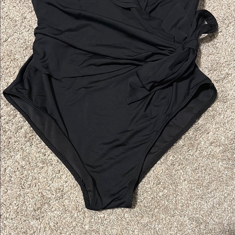 Black Ruffled One-Piece Swimsuit - Picture 7 of 11